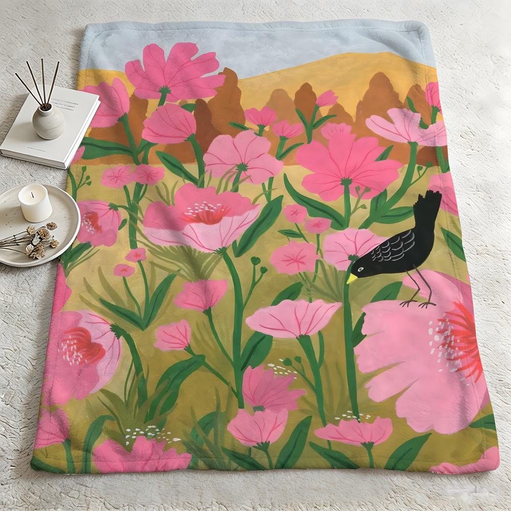 artist VVirginie CognetT Throw Warm Soft Flannel Blanket Multiuse for Sofa Bed Camping Travel Nap
