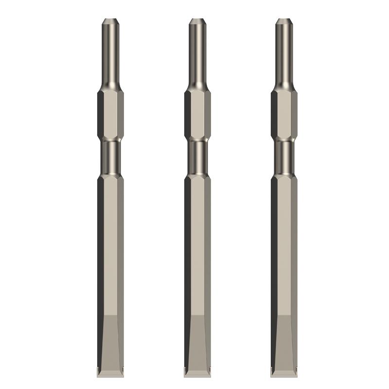 Hexagonal 0810 Jackhammer Chisels: Pointed & Flat Alloy Chisels 17x260mm