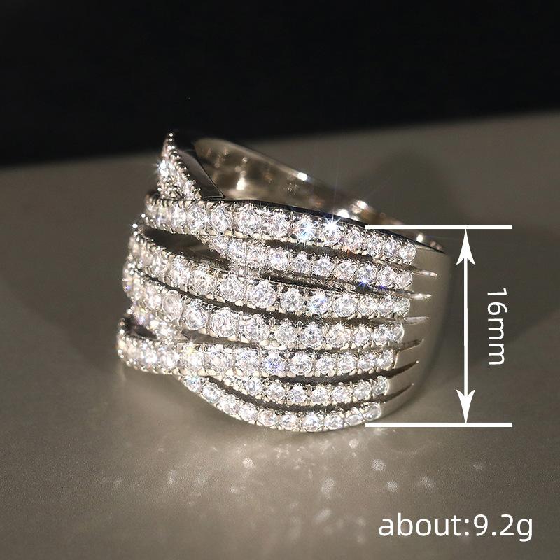 Wind Ring Woman, Shining Light Luxury High-End Jewelry, Temperament Internet Celebrity Style Cross Design