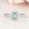 Bridal Wedding Love Water Drop Shining Design French Romantic Horse Eye Blue Zircon Ring Trendy  Elegant Jewelry