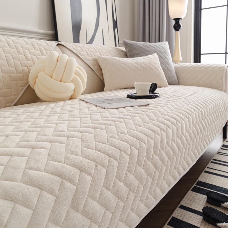 

Плюшевое Однотонное Противоскользящее Зимнее Полотенце для Диванов Геометрический Кирпичный Узор Чехол для Дивана 70x210cm