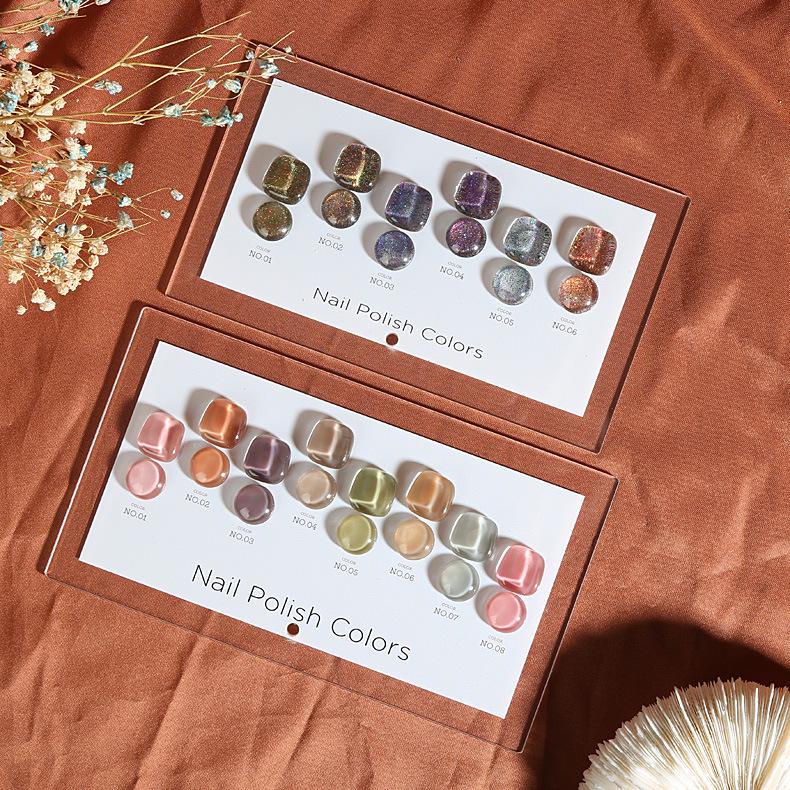 Japanischer Acryl-Nagelspitzen-Displayständer - 6 & 8 Farben, Transparenter Fotorahmen für Nail Art