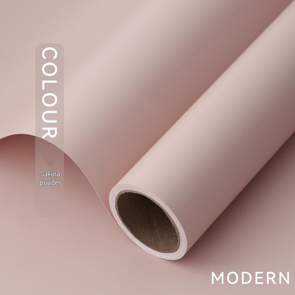 Korean Style Matte Floral Wrapping Paper - Morning Mist Roll, Skin-Feel, Waterproof.