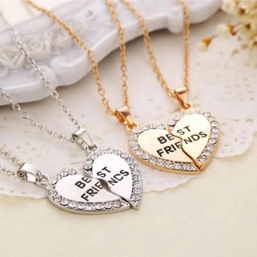 Love English Best Friends Heart Necklace Good Friends Choker Statement Pendant Jewelry Accessory