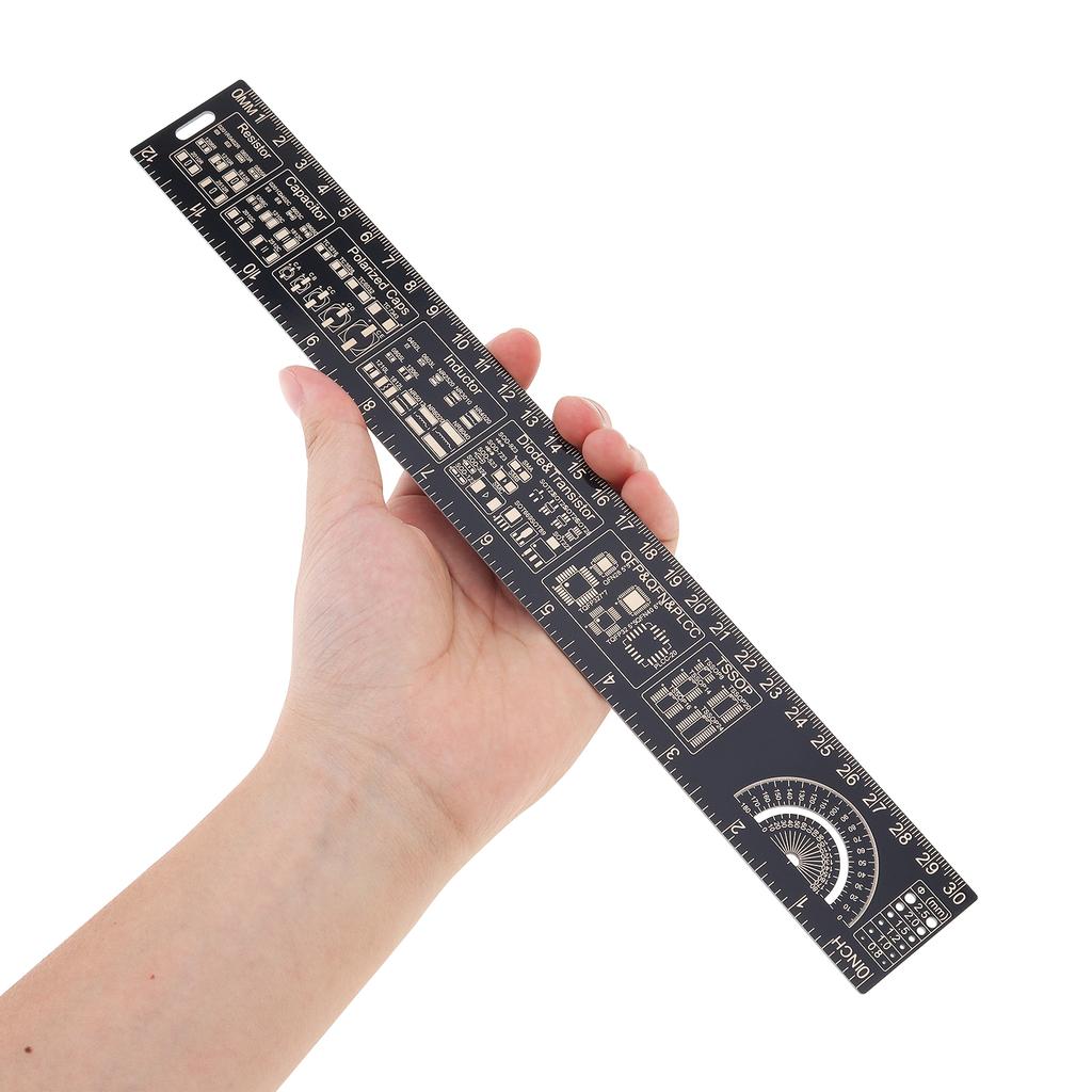 4pcs 150-300mm PCB Ruler Set Straight Edge Heavy Duty Electronic Technician Engineering Drafting Professional