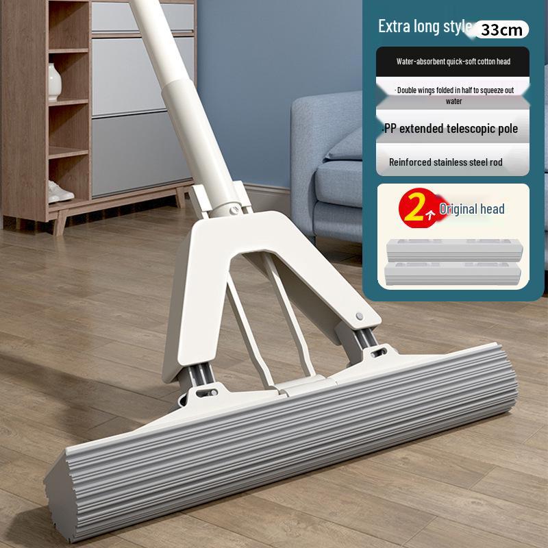 Totole Foldable Absorbent PVA Sponge Mop - Hands-Free, Large Squeeze Design for Easy Cleaning