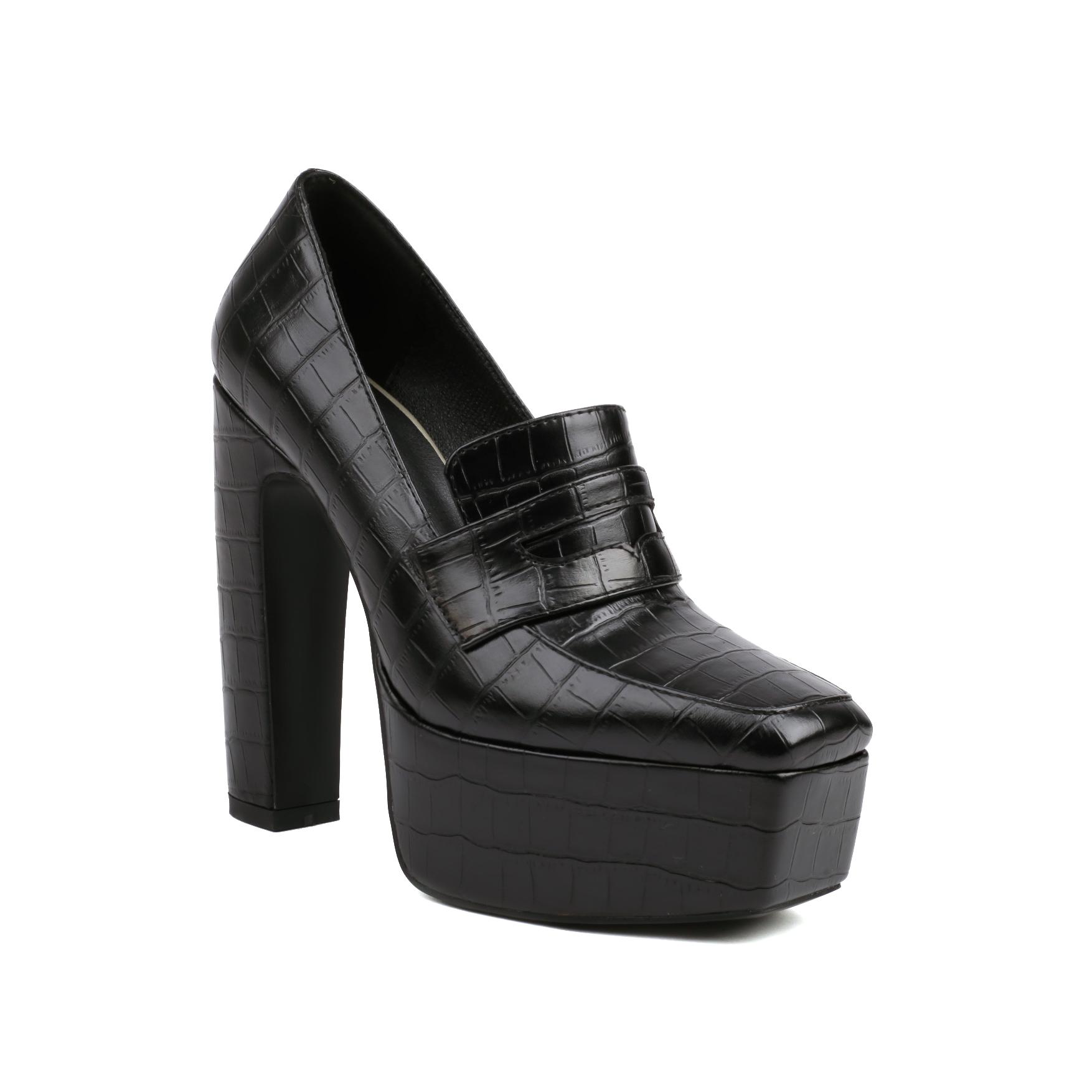 

Женские высокие каблуки, сексуальные ноги, длинная водонепроницаемая платформа, толстые каблуки, универсальные туфли с большим и низким верхом, женские. 34 чёрный