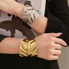New Metal Leaf-Patterned Open Bracelet Fashionable And Trendy Punk Jewelry Accessory For Women's Gatherings