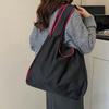 Large Capacity Foldable Shopping Pouch Portable Contrast Color Shoulder Bag  Travel