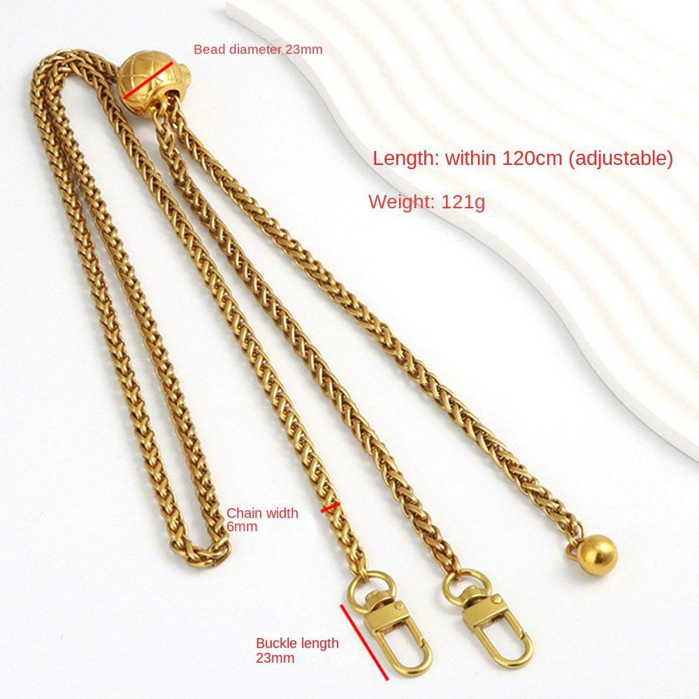 Golden Silvery Metal Bag Chains Adjustable Handbag Handle Chain Durable Shoulder Bag Straps