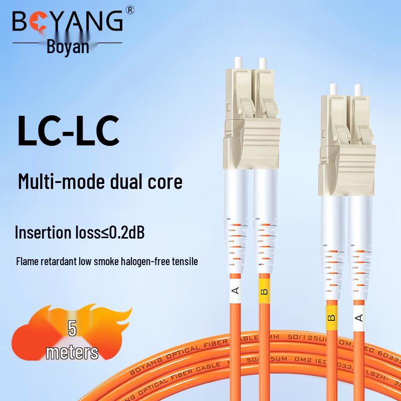 

BOYANG LC-LC OM2 Multimode Duplex Fiber Optic Patch Cable 5m