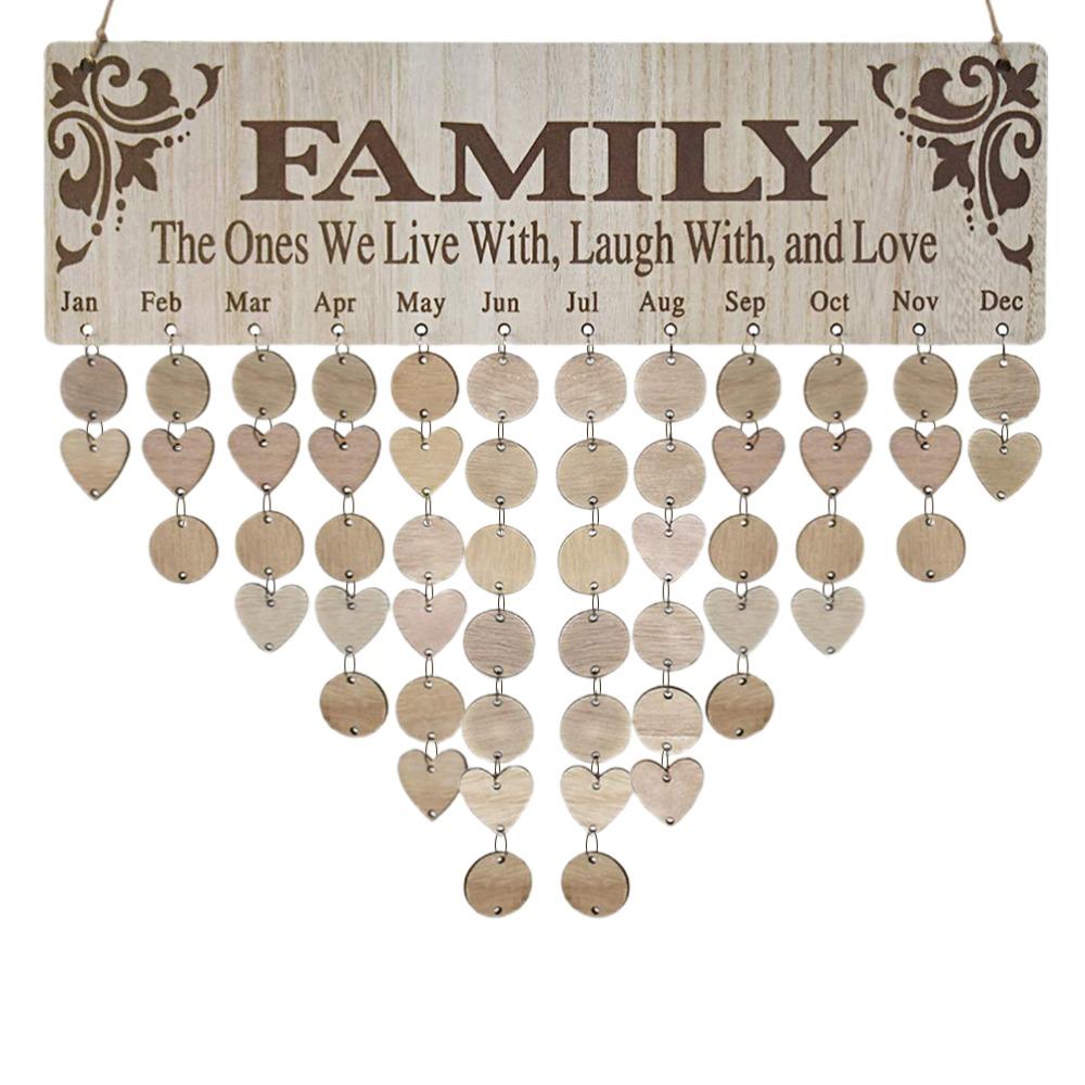 Brown Birthday Reminder Calendar 15.75 X 4.72 X 0.20in Family Sayings Pattern for Grandma
