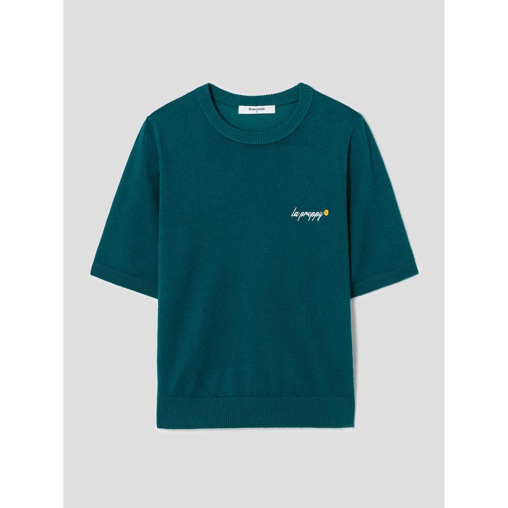 8seconds Embroidered Point Short Sleeve Pullover Green