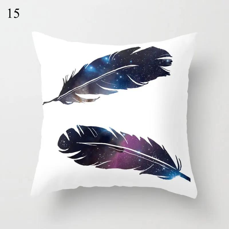 Home Decor Bohemian Feather & Skull Pattern Pillow Covers Pattern Cushion Cover Suitable for Sofa Bedroom Car Pillow Cover
