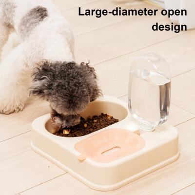 Pet Food And Water Feeder 2 In 1 Pet Feeder Bowl Automatic Water Dispenser with 500ml Bottle Detachable Pet Feeder for Cats Dogs