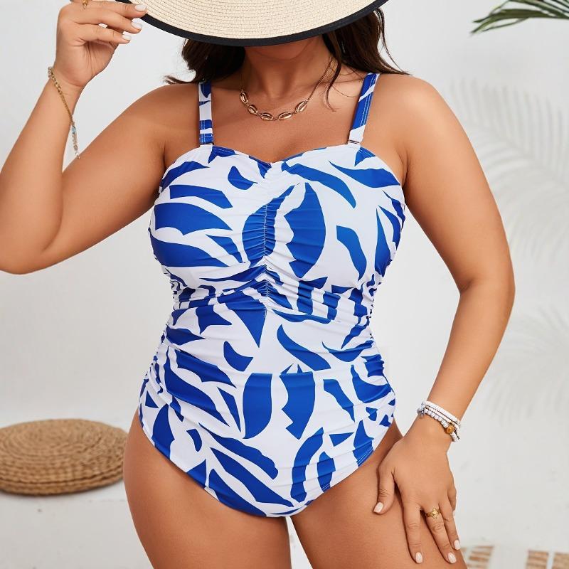 New European and American One-piece Bikini Digital Printing Adjustable Shoulder Strap Fashion Beach Swimsuit Women