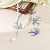Bird Woven Baroque Pearl Necklace Animal Geometric Earrings Exquisite Women's Jewelry Set  Gift