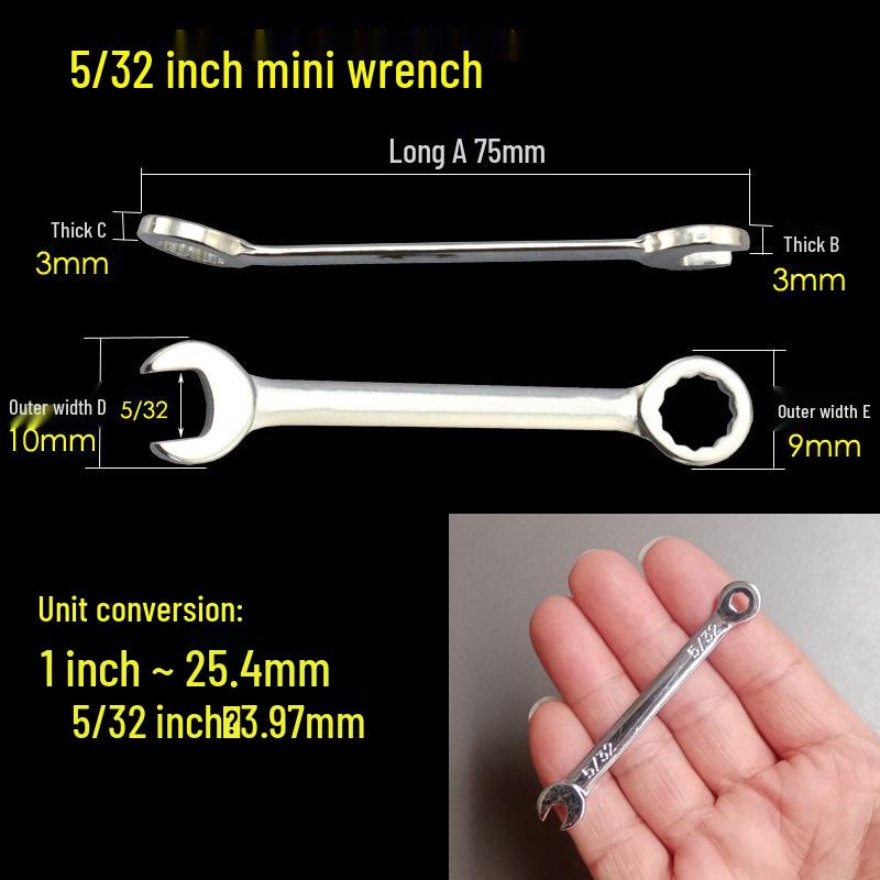 Mini Metric & Imperial Wrench Set 4-11mm Box/Open End