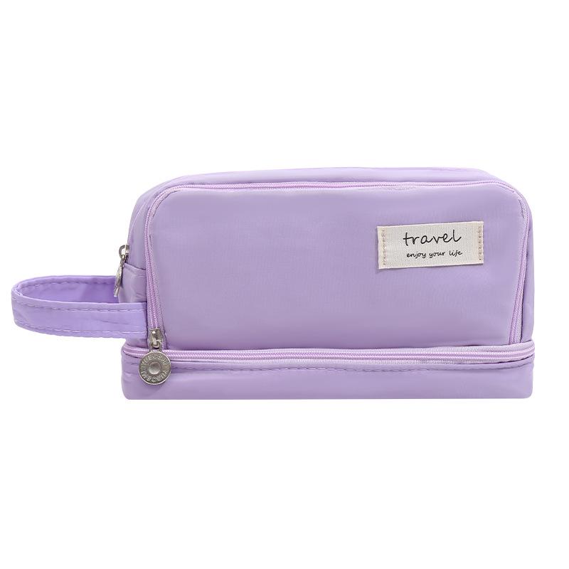 Large Capacity Multi-Layer Pencil Case - Solid Macaron Colors, Ideal for Middle School Students