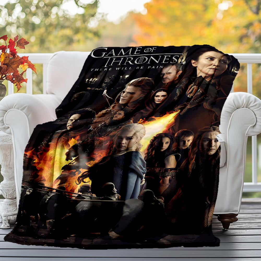 1PC Game of Thrones Outdoor Flannel Blanket Soft Plush Decor for Picnics, camping,Bedroom, Playroom, Office1232A