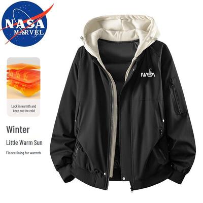 NASA MARVEL Herren Winterjacke mit Kapuze