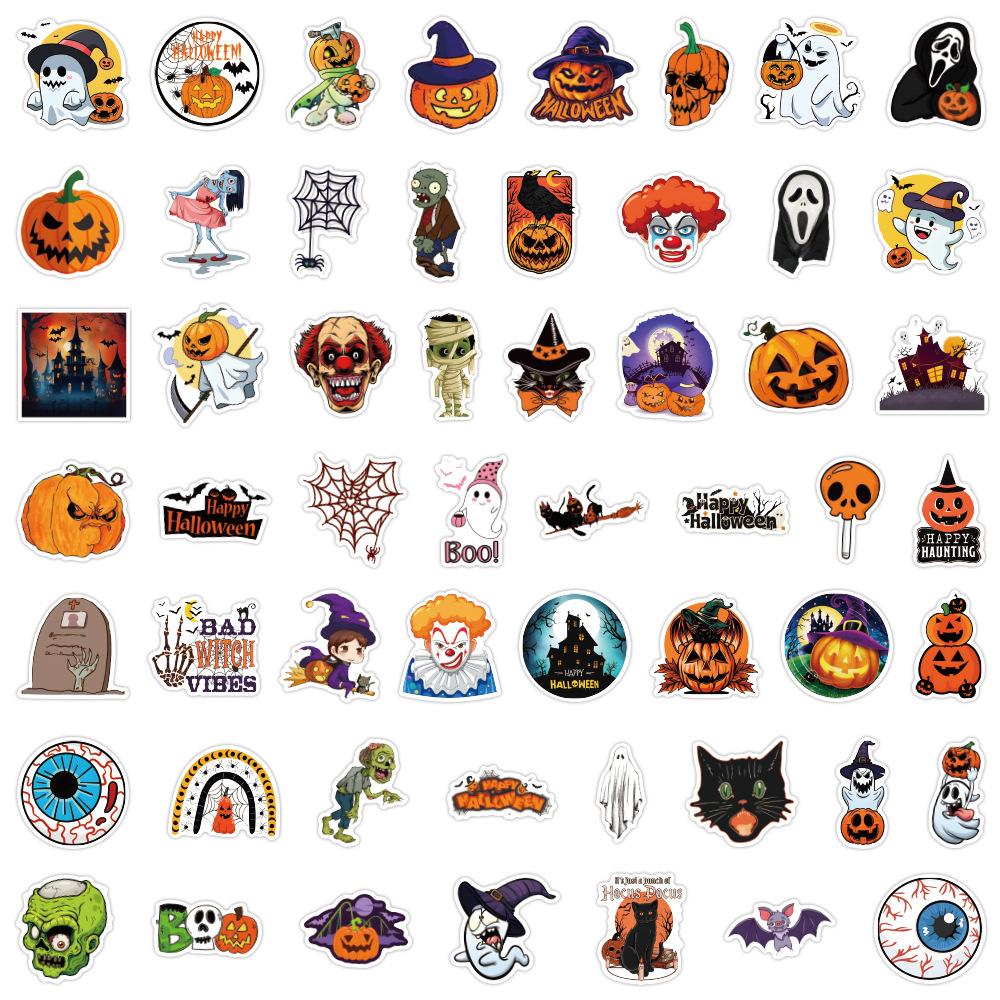 60/110 New Halloween Cartoon Graffiti Stickers Suitcase Notebook Decoration Stickers