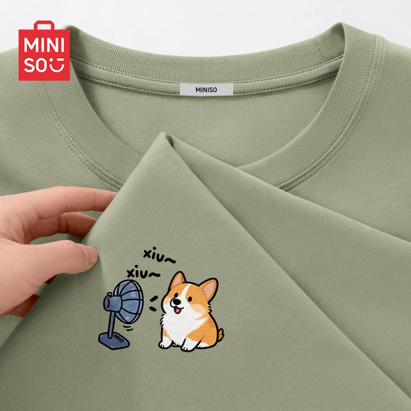MINISO Men's Casual Pure Cotton Short-Sleeve T-Shirt