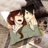 Japanese Classic Anime Horimiya Vintage Pillow Case Fashion Square Pillowcase Bedroom Sofa Room Ins Decoration Leisure