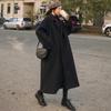 Winter Women's Over-the-Knee Mid-Length Woolen Outer Wear Korean Style Student Loose Mori Style Thickened Black Woolen Coat