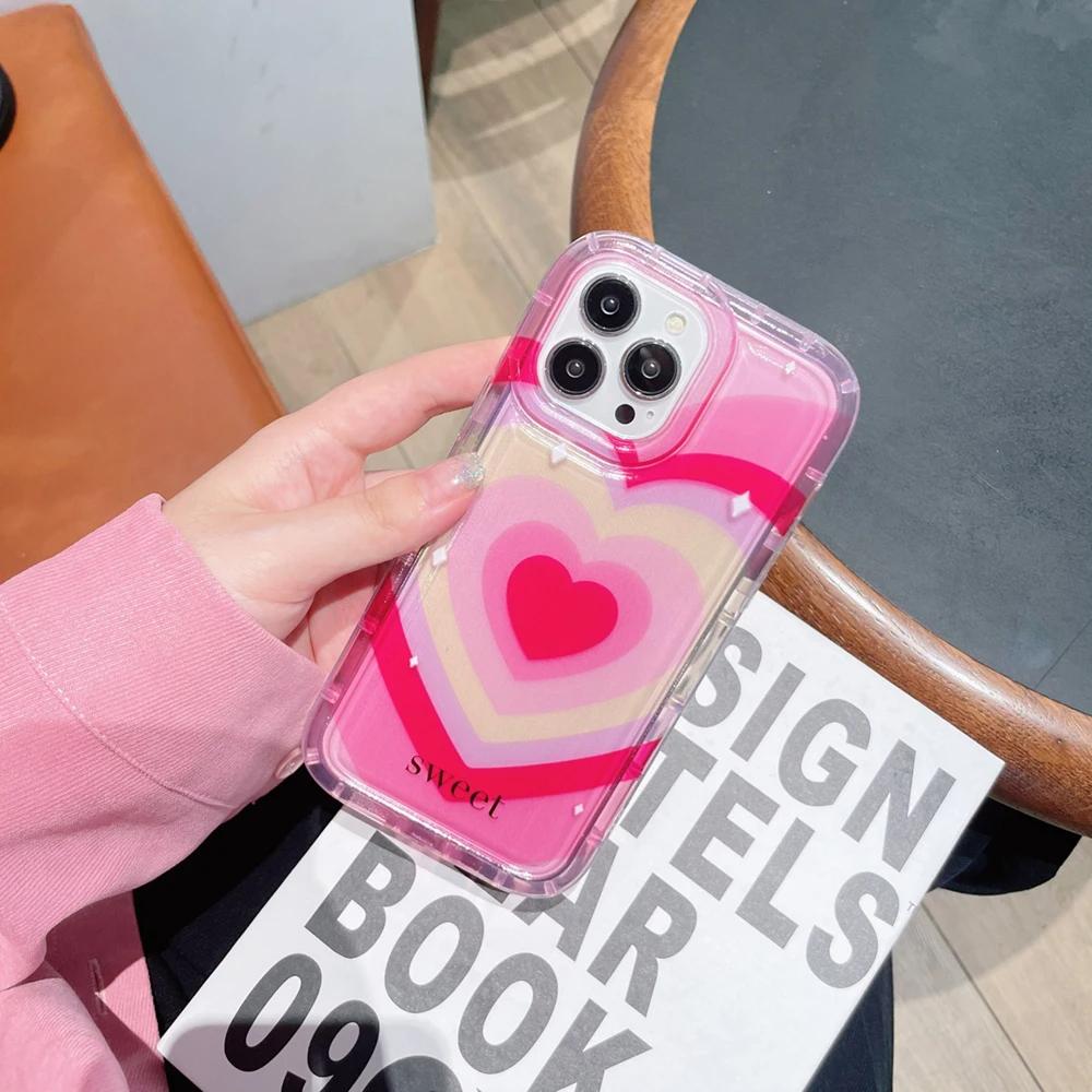 Love Heart Silicone Case For iphone 17 16pro 16E 15 14 13 12 11 12pro 13pro max 14plus Silicone AntiFall Protective Cover