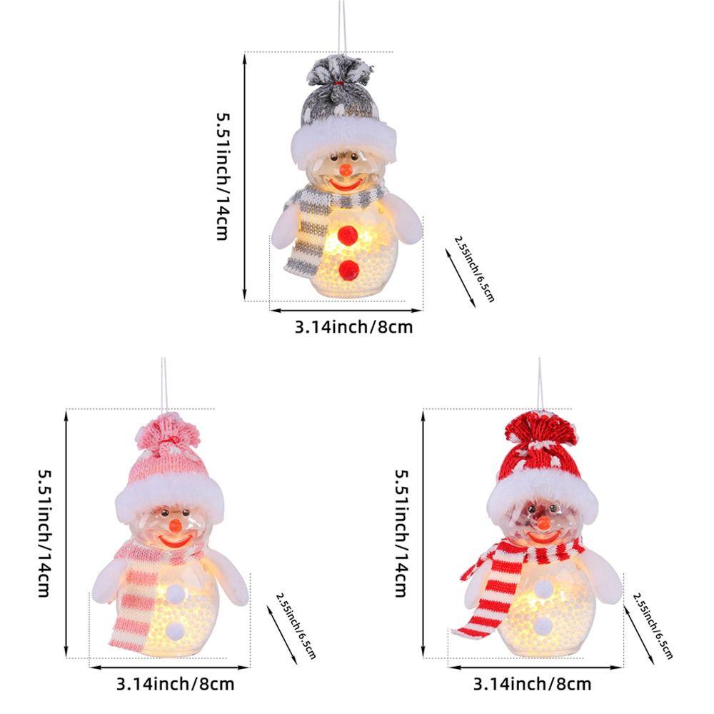 Plastic Christmas Luminous Snowman Decor Transparent Xmas Tree Decoration Holiday Party Decoration