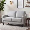 2-Seater Sofa Modern and Space-Saving In Linen-Effect Fabric, 136x77x86 Cm, Light Grey