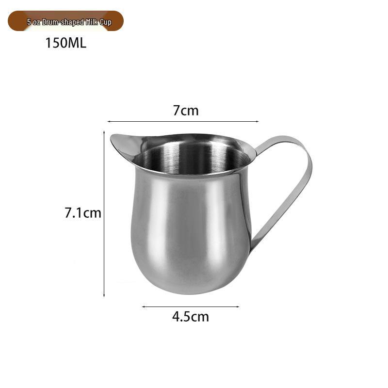Stainless Steel Milk Pitcher & Latte Art Cup - Espresso & Cocktail Measuring Jug