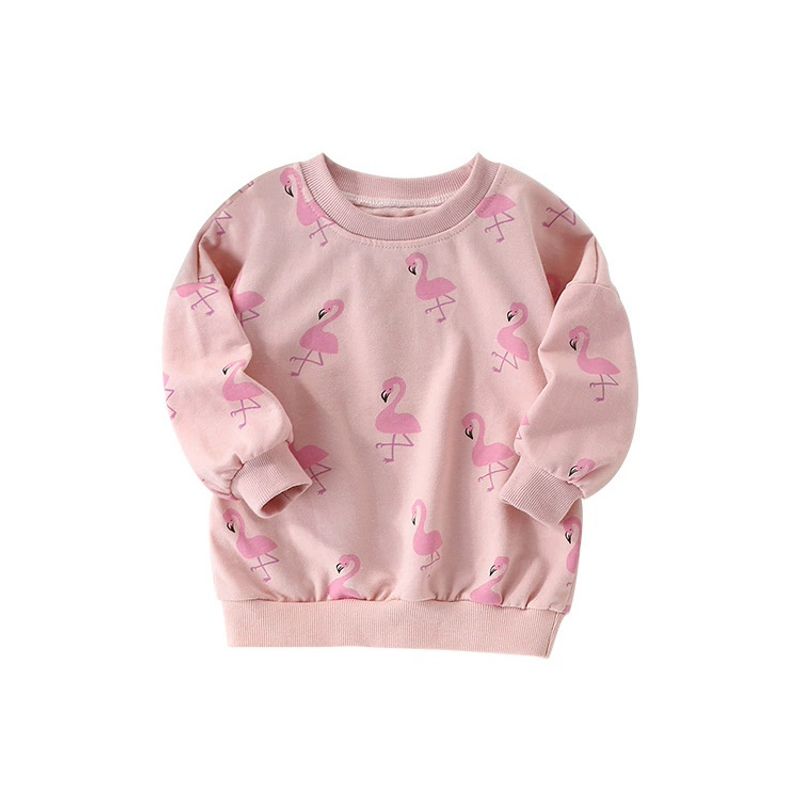 Girls' Sweatshirt for Spring and Autumn, European and American Style, Casual Round Neck Long-Sleeve Base Shirt, Children's Pullover Top
