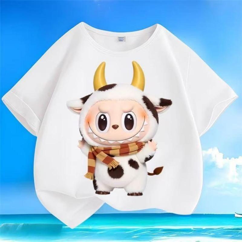 Labubu Kreslený 3D potisk Dětská trička Vtipné Chlapecké Dívčí Krátký rukáv Top Ležérní Trend Dětské oblečení