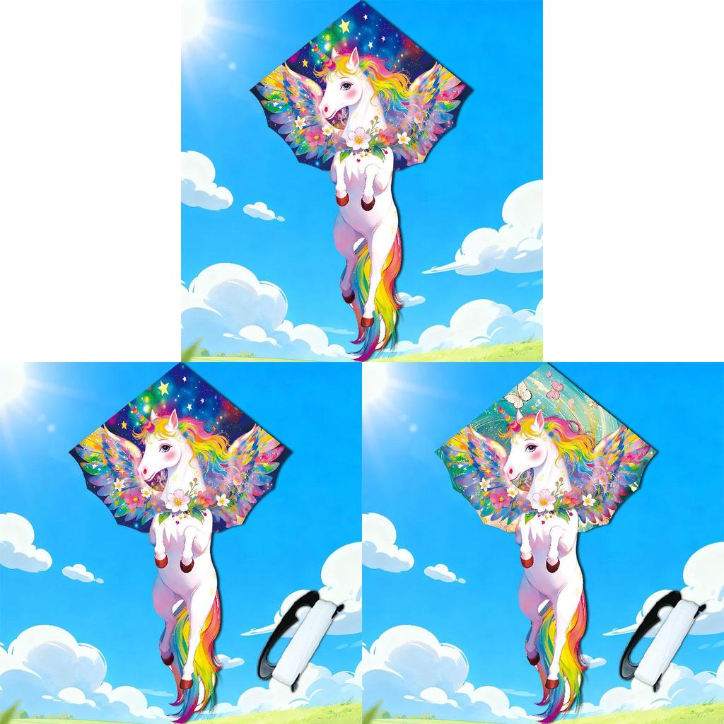Unicorn Kite For Kids With Polyester Material And Glass Fiber Frame For Outdoor Play And Gift