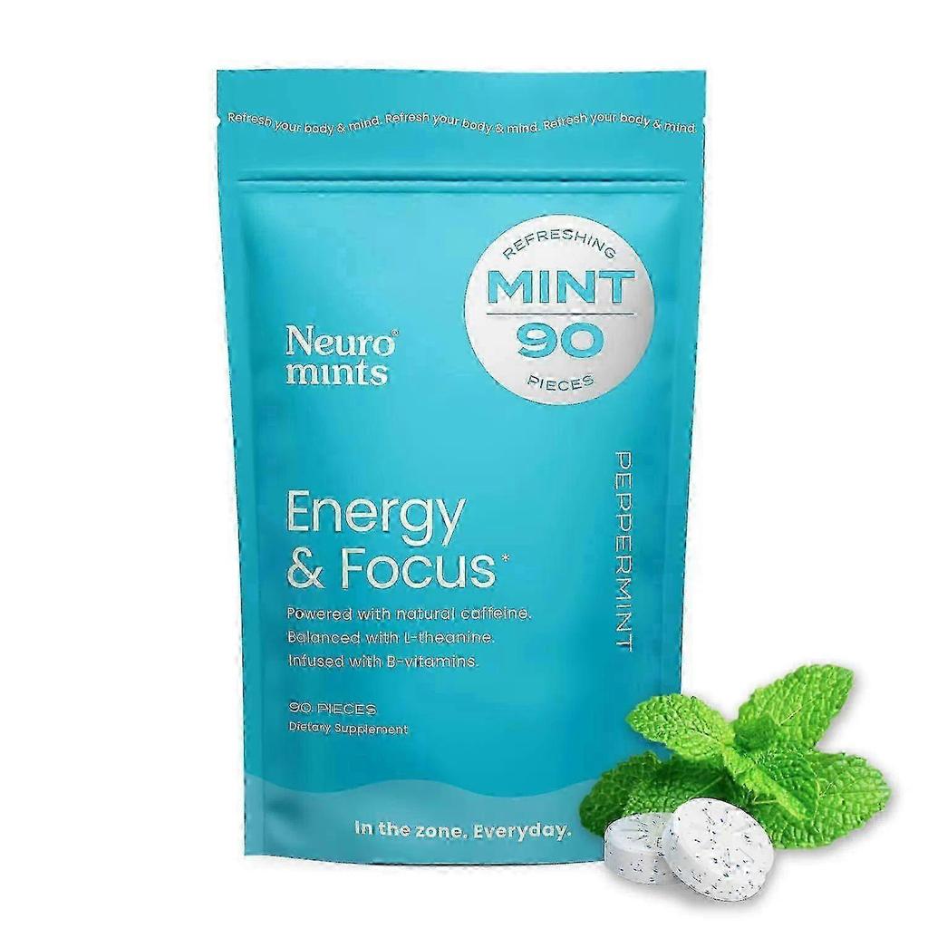 NeuroGum Energy Guma z kofeiną (Cukier z kofeiną o smaku miętowym) - Odpowiedni dla mężczyzn i kobiet