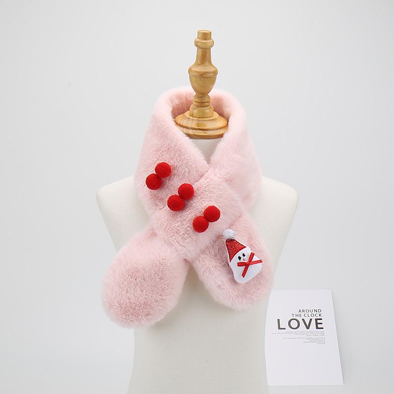2023 Cute Cartoon Winter Scarf for Children - Korean Style, Warm Christmas Neck Warmer for Elementary School Girls & Boys