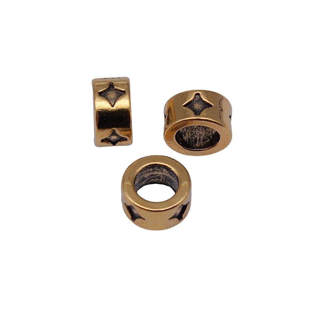 Multi Color Spacer Beads Ornate Metal Big Hole Beads For Jewelry Projects
