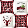 New Red and Black Plaid Christmas Pillow Case Printed Home Lumbar Support Office Cushion Pillow Case