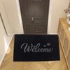 "Welcome" Mat, Black and Stain-resistant Door Mat WELCOME Rug Living Room Bedroom Entry Doormat Kitchen Indoor Nonslip FloorMa