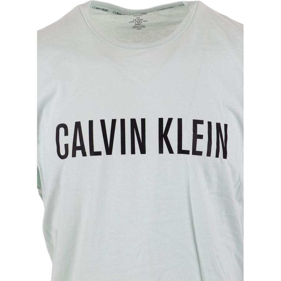 Calvin Klein Solid Color Round Neck Letter Print Short Sleeve T-Shirt Men Tops Light-Green 000NM1959E-94P
