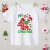 Christmas Printed 1-9 Christmas Child Clothes Cotton Boys Girls Short Sleeve T-shirt Kids Graphic Tee Xmas Holiday T Shirt Gifts