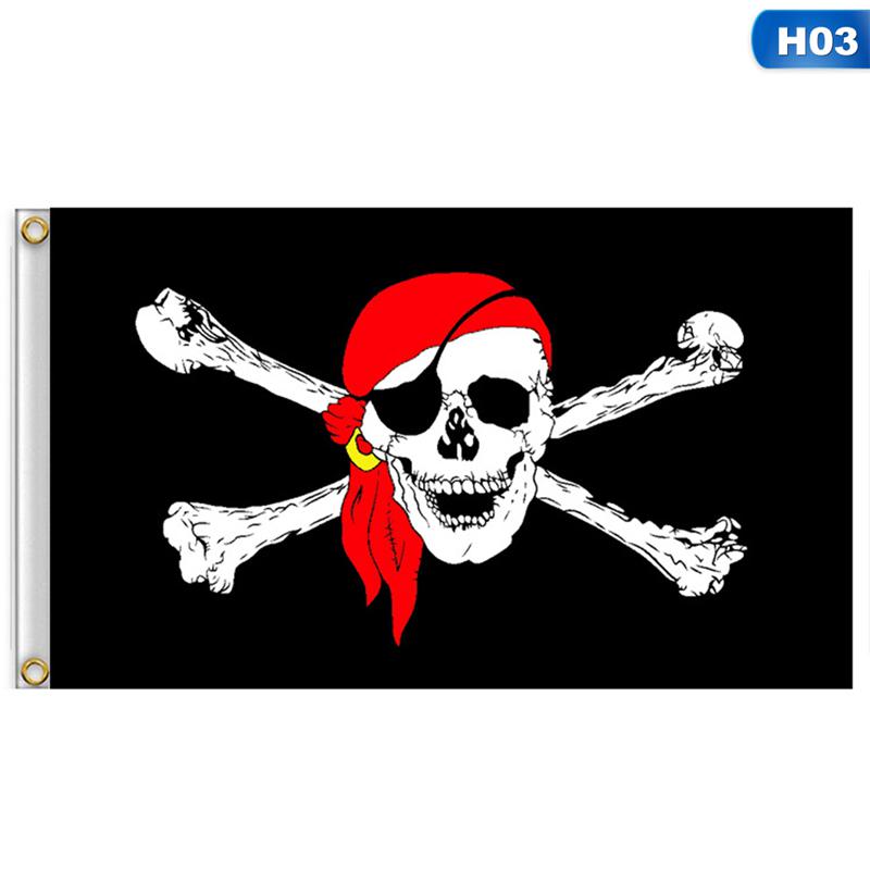 60x90cm Große Totenkopf Knochen Piratenflagge Jolly Roger