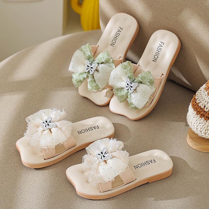 Rutschfeste weiche Sohle Sommer-Hausschuhe für Mädchen - Niedliche Prinzessin Sandalen mit einem Riemen für draußen & Strand