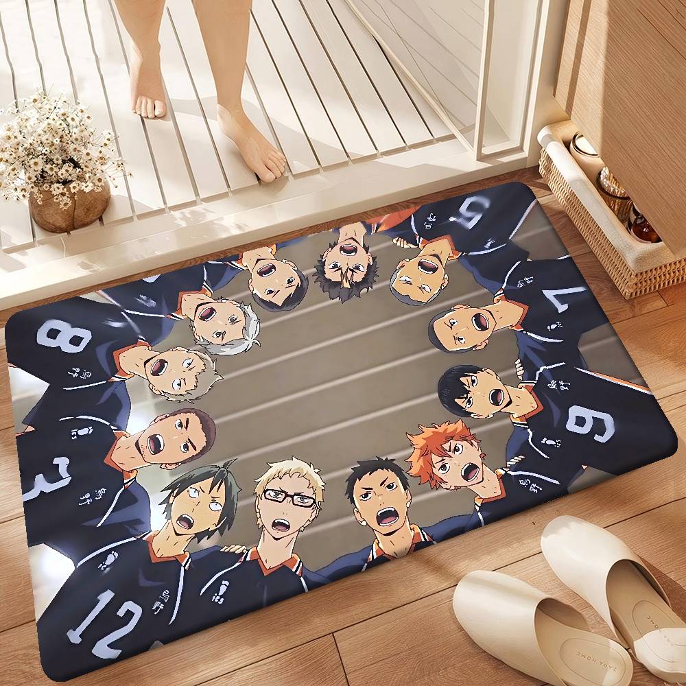 H-Haikyu Room Mats Retro Multiple Choice Living Room Kitchen Rug Non-Slip Welcome Rug