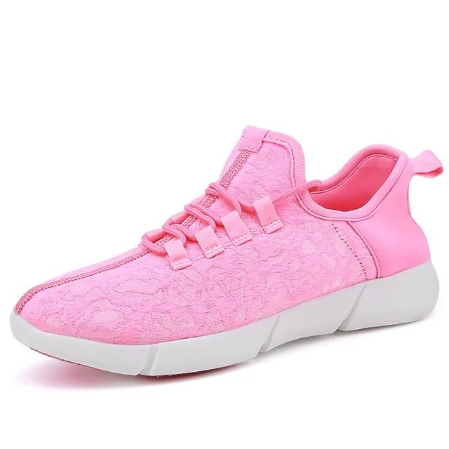 Baskets lumineuses Spring Boy pour hommes, femmes, filles, enfants, chaussures à LED clignotantes, adultes, rechargeables par USB, chaussures en fibre optique