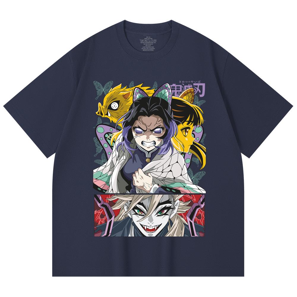 230 Gsm 100% Cotton Demon Slayer V119 Shinobu Print Unisex Heavy Cotton T Shirt