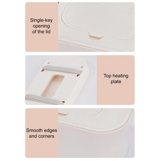Portable Baby Wipe Warmer Adjustable LED Display Large Capacity Home Travel Fast Heating Diaper Wet Wipe Holder Dispenser Heater