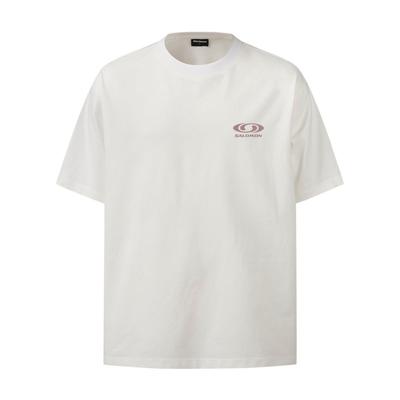SALOMON Uni Link Fashion Simple Round Neck Loose Pullover Short Sleeve T-Shirt Unisex T-Shirts Off-White C28092